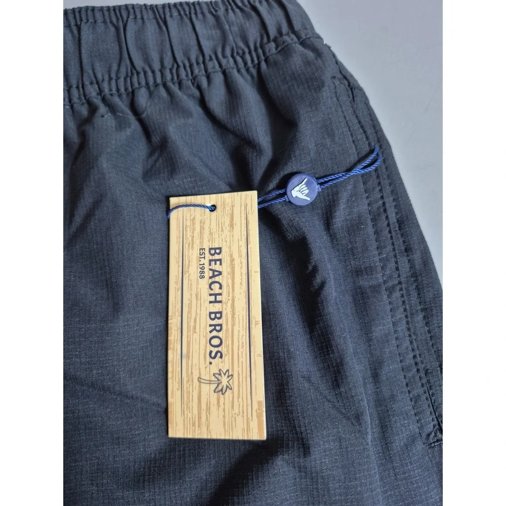 Beach Bros Mens All In One Swim Trunks Black Drawstring Small NEW NWT